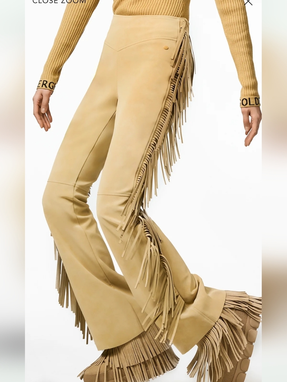 Goldbergh Lina Pants Cowboy Fringe Brown Tan Caramello